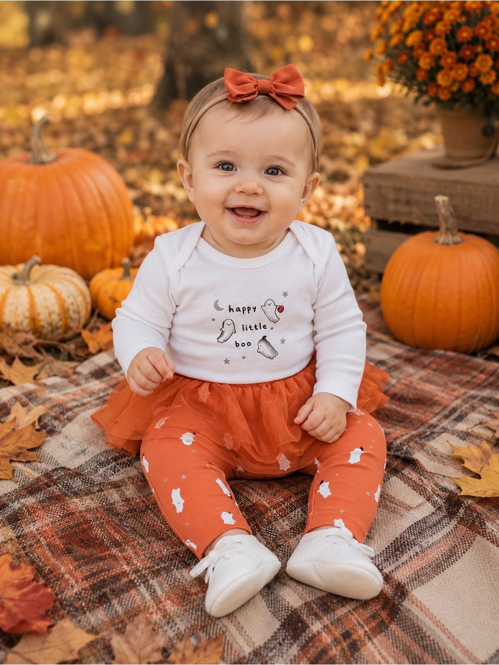 Carter’s Happy Little Boo Halloween Outfit Tulle Ruffle Girls 12 Months